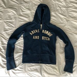 Abercrombie & Fitch Medium Blue Zip-up Sweatshirt